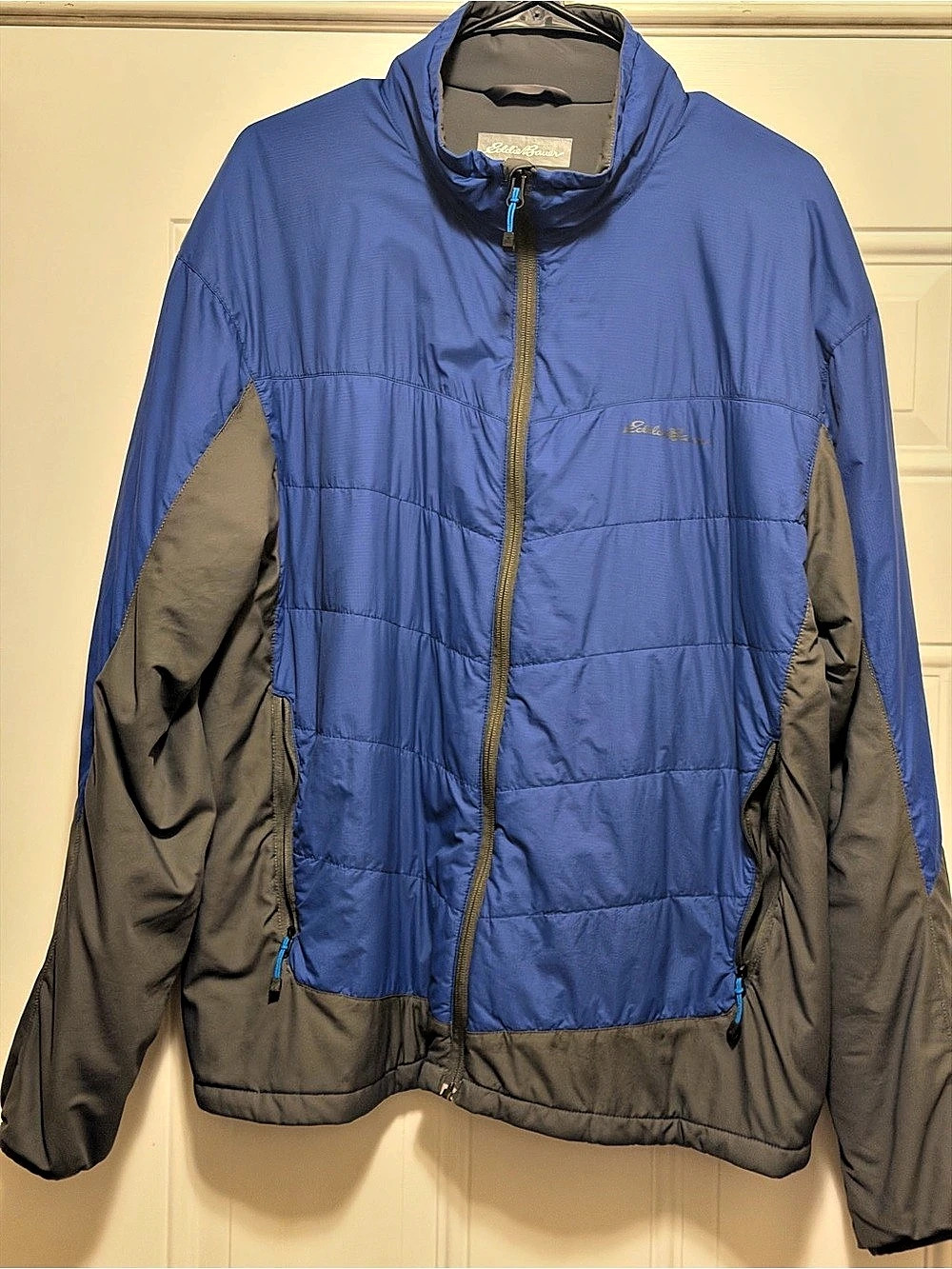 Eddie Bauer Packable Quilted Full-Zip Jacket Blue & Gray Jacket